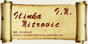 Ilinka Mitrović vizit kartica